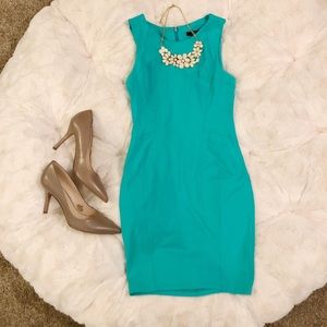Teal mini bodycon cocktail dress
